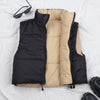 Women Vests Warm Sleeveless Parkas Waistcoats Women Casual High Collar Down Vest Jacket Female Outerwear Short Cotton Top