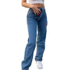 Women Vintage Jeans Light Blue Denim Loose Trousers Butterfly Print High Waist Skinny Straight Pants Ladies Boyfriend Jeans