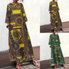 Women Vintage Printed Long Shirt Dress 2022 Celmia Female 3/4 Sleeve Cotton Linen Maxi Dress Casual Party Vestidos Kaftan Robe