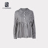Women Vintage Striped Button Tops And Blouse Long Sleeve Turn-down Collar Shirt 2022 Autumn New Fashion Office Ladies Blouses