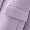 Women Violet Blazer Jacket Casual Work Suit Coat Office Lady Pockets Long Sleeve Suit Blazers Female