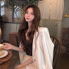 Women White Blazer Long Sleeve Single Button Outwear Oversized Elegant Notch Suit Femme Office Wear Simplicity Blazers Ulzzang