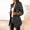 Women Winter Coat Double Breasted Plaid Printed Tweed Suit Coat Office Lady Blazer Atutumn Casual Slim Coat Jacket