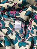 Women Wisteria Vine Print Short Dress 2023 Spring Three Quarter Sleeve One-piece Wrapped V-neck 100% Viscose Robe with Sashes