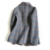 Women Wool Blazer 80%Wool 20%Poly Plaid Office Lady Blazer Single Button Two Pocket Jacket Spring Autumn Wool Coat Female K276