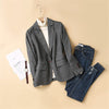 Women Wool Blazer 85%Wool 15%Poly Herringbone Office Lady Blazer Single Button Two Pocket Jacket Spring Autumn Wool Coat Female