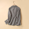 Women Wool Blazer 85%Wool 15%Poly Herringbone Office Lady Blazer Single Button Two Pocket Jacket Spring Autumn Wool Coat Female