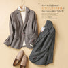 Women Wool Blazer 85%Wool 15%Poly Herringbone Office Lady Blazer Single Button Two Pocket Jacket Spring Autumn Wool Coat Female