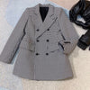 Women Woolen Blazer Houndstooth Suit single-Breasted Waist Hugging Ladies Jackets Office Autumn Winter Blazer Elegant