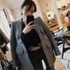 Women Woolen Blazer Houndstooth Suit single-Breasted Waist Hugging Ladies Jackets Office Autumn Winter Blazer Elegant