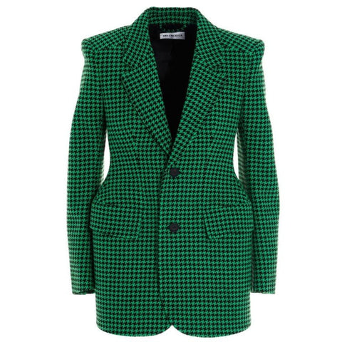 Women Woolen Blazer Houndstooth Suit single-Breasted Waist Hugging Ladies Jackets Office Autumn Winter Blazer Elegant