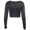 Women Wrapped Cropped Top Casual Female Long Sleeve Sexy Square Neck Blouses Slim Fit Shirts Streetwear