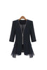 Women blazers and jackets Plus Size 4XL 5XL Chiffon Summer Jacket Women's Black Blaser Feminino Three Quarter Female Suit