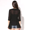 Women blazers and jackets Plus Size 4XL 5XL Chiffon Summer Jacket Women's Black Blaser Feminino Three Quarter Female Suit