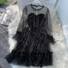 Women dress Stars Sequined Mesh Shiny Fairy Dress Women Elegant Bling Gauze Princess Puff Dresses Actual Photo Of Long Dress