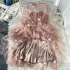 Women dress Stars Sequined Mesh Shiny Fairy Dress Women Elegant Bling Gauze Princess Puff Dresses Actual Photo Of Long Dress