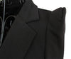 Women elegant office lady black one button blazer shrug shoulder slim twill blazers autumn spring