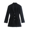 Women rhinestone buttons long blazer 2023 Spring long sleeve slim blazers female Elegant blazer jacket