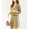 Women's 2-Piece Skirt Suit Autumn Knitted Long Sleeve Graceful Jacket Commuter Cardigan Overskirt Women Elegant Two-Piece Dress
