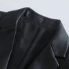 Women's 2022 Spring and Autumn Solid Color Imitation Leather Blazer Long Sleeve Slim Button Pocket Blazers and Suits