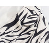 Women's 2023 Summer Buttonless Rollable Sleeves Casual Suit Jackets Zebra Pattern Casual Tops