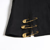 Women's 2023 autumn street punk shoulder mesh stitching pin decoration long-sleeved slim fit slim suit jacket