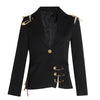 Women's 2023 autumn street punk shoulder mesh stitching pin decoration long-sleeved slim fit slim suit jacket