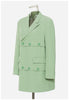 Women's 2023 autumn street time personality button grass green truncation layered mid-length loose suit jacket
