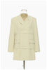 Women's 2023 autumn street time personality button grass green truncation layered mid-length loose suit jacket