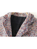 Women's Autumn Casual Chic Retro Lapel Slim Fit Long Sleeve Small Fragrance Tweed Handmade Tassel Blazer y2kMujer
