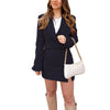 Women's Autumn Suit Elegant Skirt Suits Women 2022 V-neck Cropped Blazer A-line Mini Skirts Suits Female Chic Style Sets