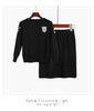 Women's Autumn Winter clothes knitted sweater skirts suits Female embroidery long sleeve tops and Skirt 2 piece sets NS135