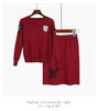 Women's Autumn Winter clothes knitted sweater skirts suits Female embroidery long sleeve tops and Skirt 2 piece sets NS135