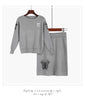 Women's Autumn Winter clothes knitted sweater skirts suits Female embroidery long sleeve tops and Skirt 2 piece sets NS135