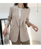 Women's Beige Long Sleeve Jacket Blazer 2023 Autumn Casual  Korean Style Loose Blazers Femal Clothing