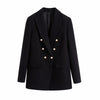 Women's Black Blazers Office Formal Ladies Work Blazer Autumn 2022 Female Long Sleeves Jackets Solid Coats Elegant Outerwear za