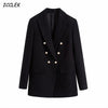 Women's Black Blazers Office Formal Ladies Work Blazer Autumn 2022 Female Long Sleeves Jackets Solid Coats Elegant Outerwear za