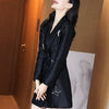 Women's Black Double Breasted Blazer Slim Fit Korean Embroidered Jacket Women's Office Work Clothes Midi Business Suit