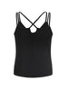 Women's Black Sexy Casual Camisoles V Neck Sleeveless Plus Size 4XL Blouses Oversized Solid Cotton T Shirts Fall Summer Fashion