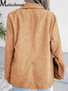 Women's Blazer 2023 Long Sleeve All-Match Corduroy Blazers Pockets Jackets Coat Slim Office Lady Jacket Female Tops Suit Blazer