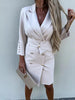 Women's Blazer 2023 Polyester Suit V-Neck Slim Fit Slim Double Breasted Button Ins Wind Jacket