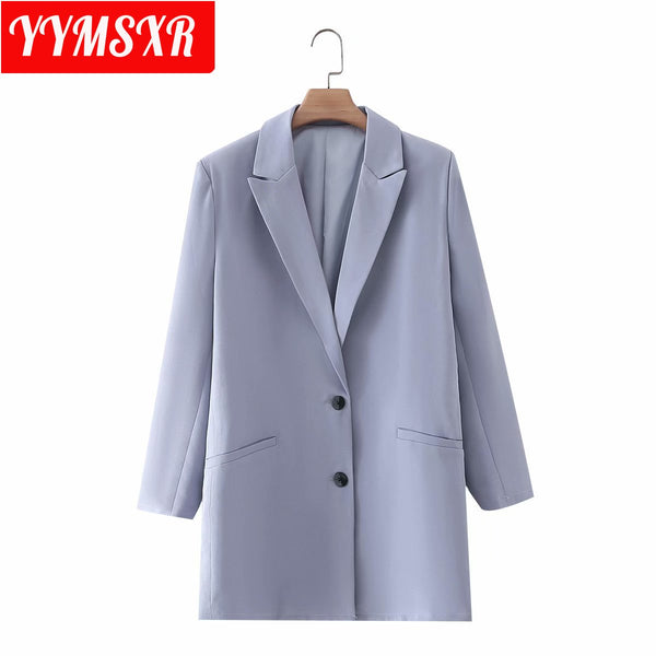 Women's Blazer Jacket 2022 Style European and American Style Single-breasted Suit Female Solid Color Versatile Loose Clothes