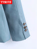 Women's Blazer Jacket Pure Color Long-sleeved Loose-fitting Elegant Casual Top 2023 Autumn and Winter Temperament Clothes