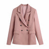 Women's Blazer Jacket Pure Color Long-sleeved Loose-fitting Elegant Casual Top 2023 Autumn and Winter Temperament Clothes