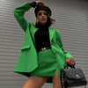 Women's Blazer Suit Elegant Skirt Suits 2023 Blazer Mini Skirts Suits Female Chic 2 Piece Sets Office Lady Workwears