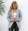 Women's Blazer Vintage Striped Print Lapel Office Ladies Traf Blazer Femme Long Sleeve Tops Blazers Women