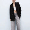 Women's Blazers Jacket Black Coat With Button Outwear Long Sleeve Female Tops Solid Elegant Ladies Blazer Woman Office Jacket