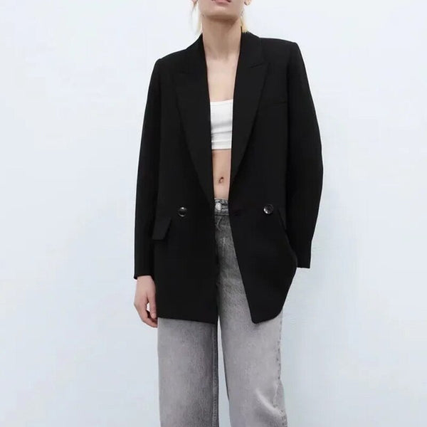 Women's Blazers Jacket Black Coat With Button Outwear Long Sleeve Female Tops Solid Elegant Ladies Blazer Woman Office Jacket