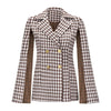 Women's Blazers Jacket Spring Autumn Female Jacket Cloak Shawl Office Houndstooth Plaid Double Breasted Coat Loose Casual Top