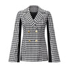 Women's Blazers Jacket Spring Autumn Female Jacket Cloak Shawl Office Houndstooth Plaid Double Breasted Coat Loose Casual Top